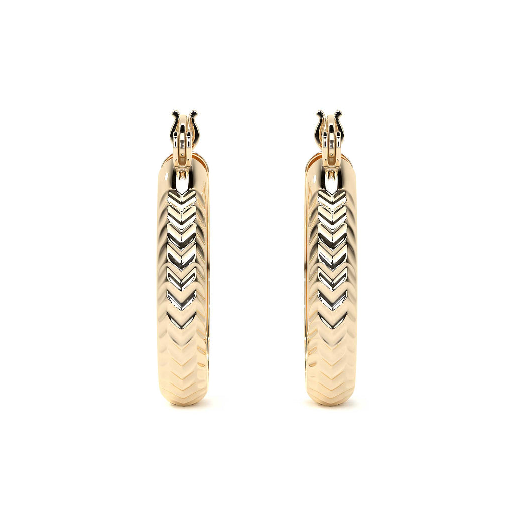 Arracada Bangle De Oro 10k Diamantado Diagonal