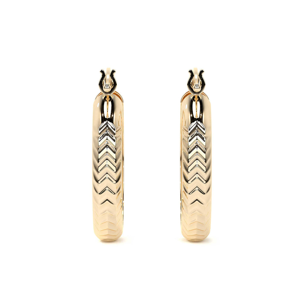 Arracada Bangle De Oro 10k Diamantado Diagonal