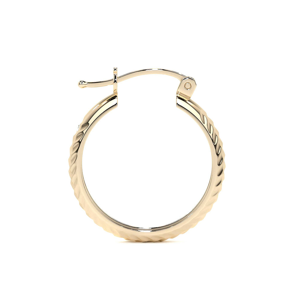 Arracada Bangle De Oro 10k Diamantado Diagonal