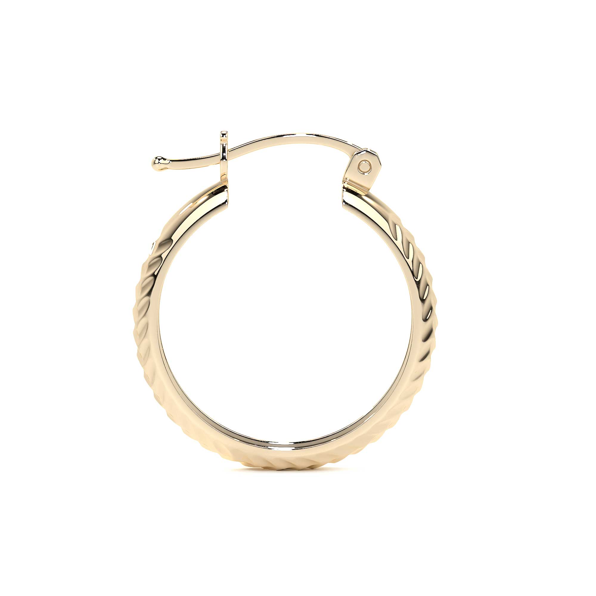 Arracada Bangle De Oro 10k Diamantado Diagonal