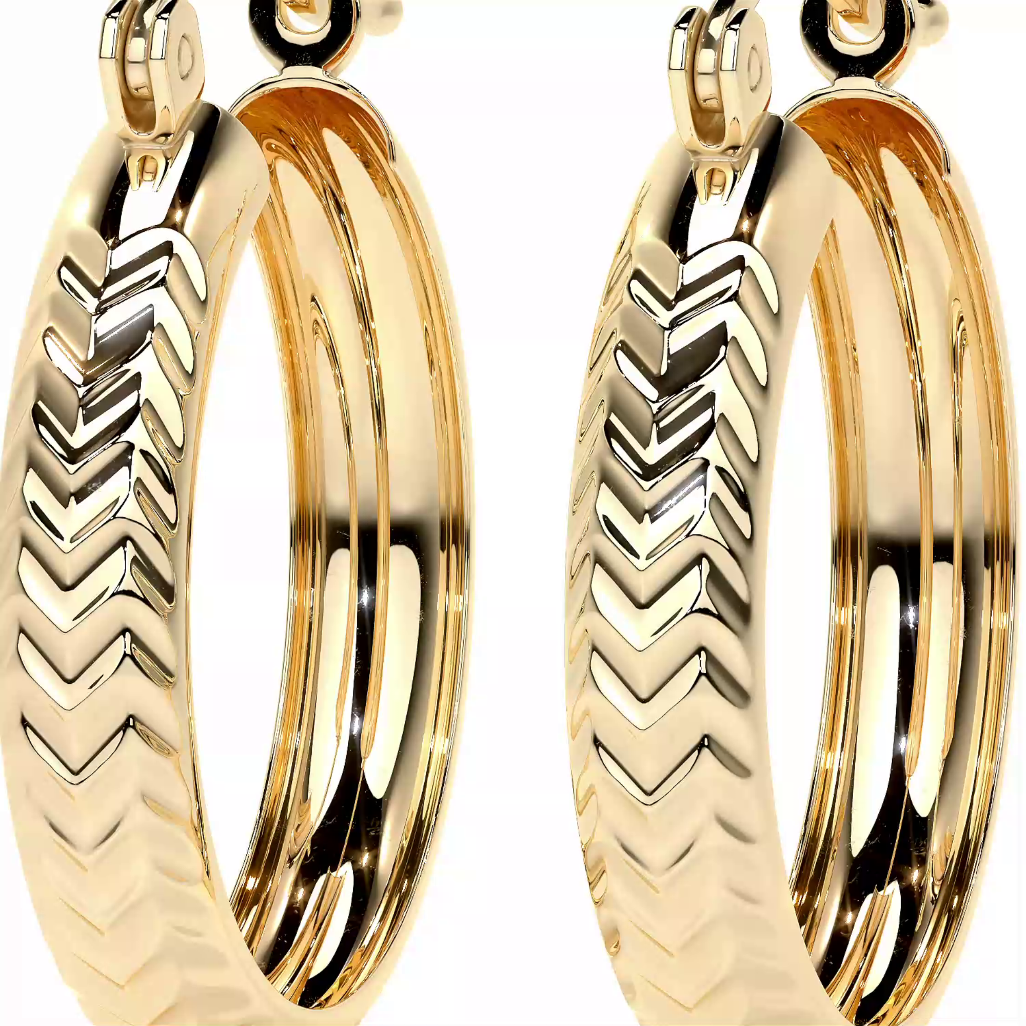 Arracada Bangle De Oro 10k Diamantado Diagonal