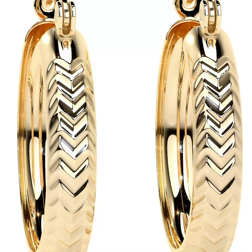 Arracada Bangle De Oro 10k Diamantado Diagonal