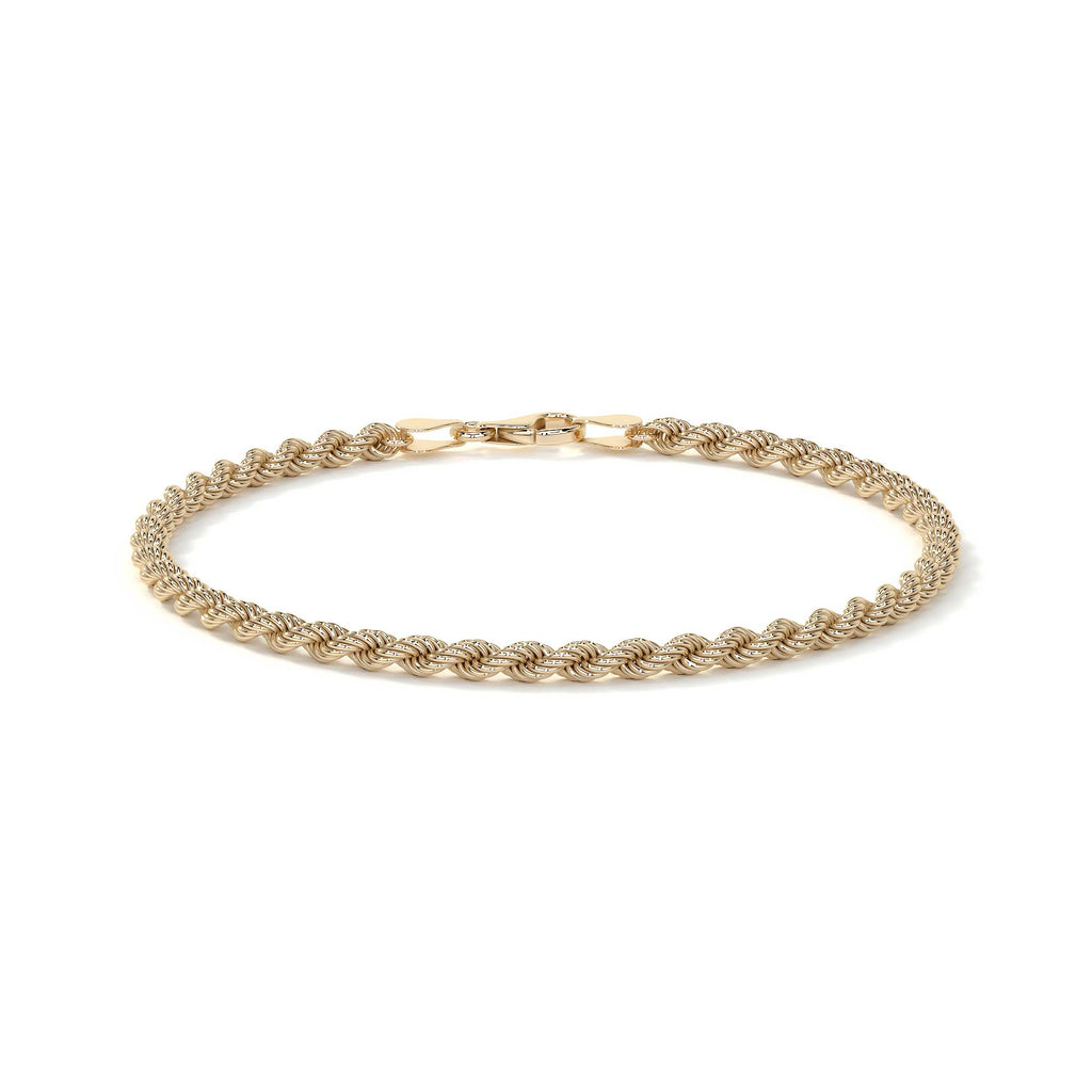 10K Gold Bracelet for Men, Italian Twisted Style | Elegant Men's Bangle