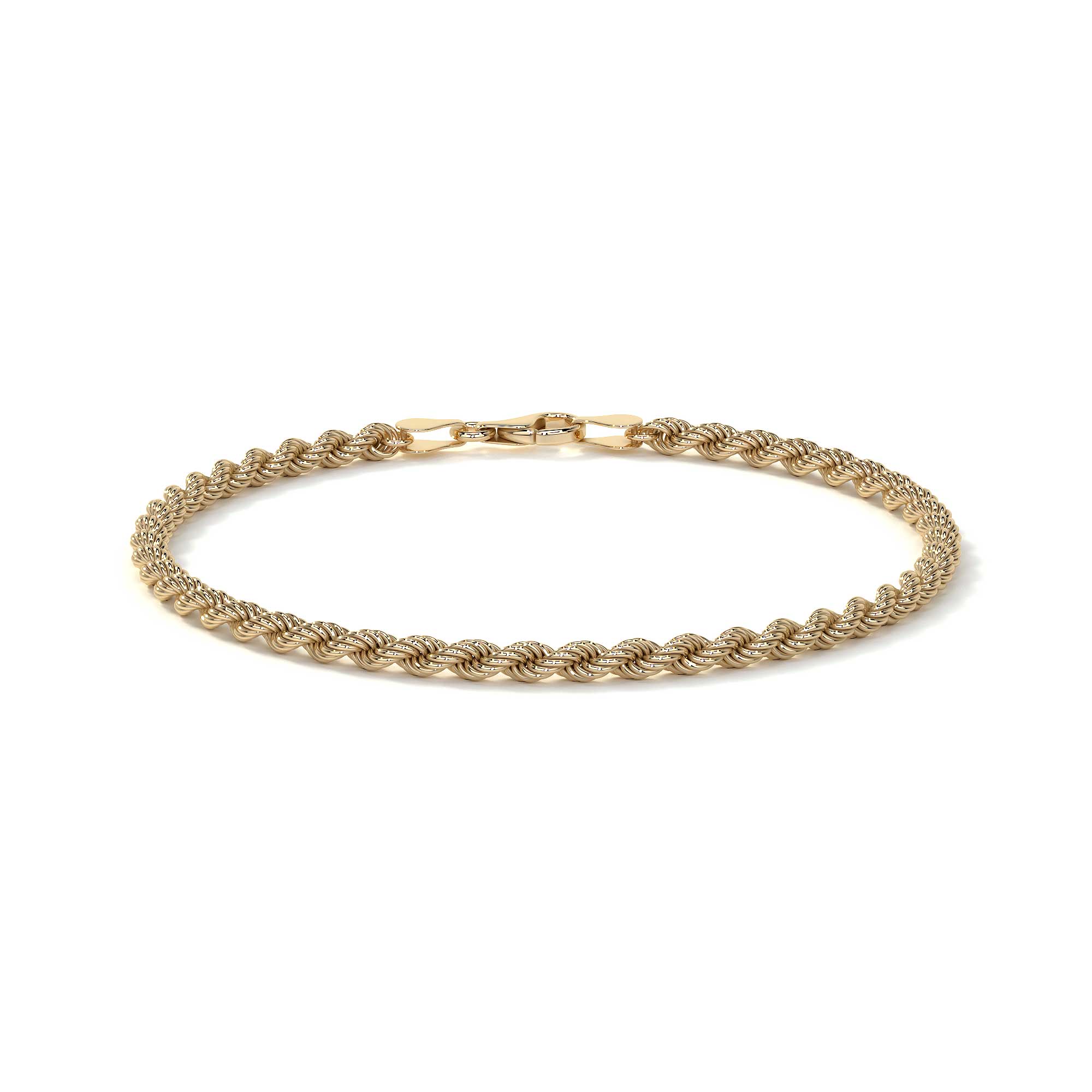 10K Gold Bracelet for Men, Italian Twisted Style | Elegant Men's Bangle