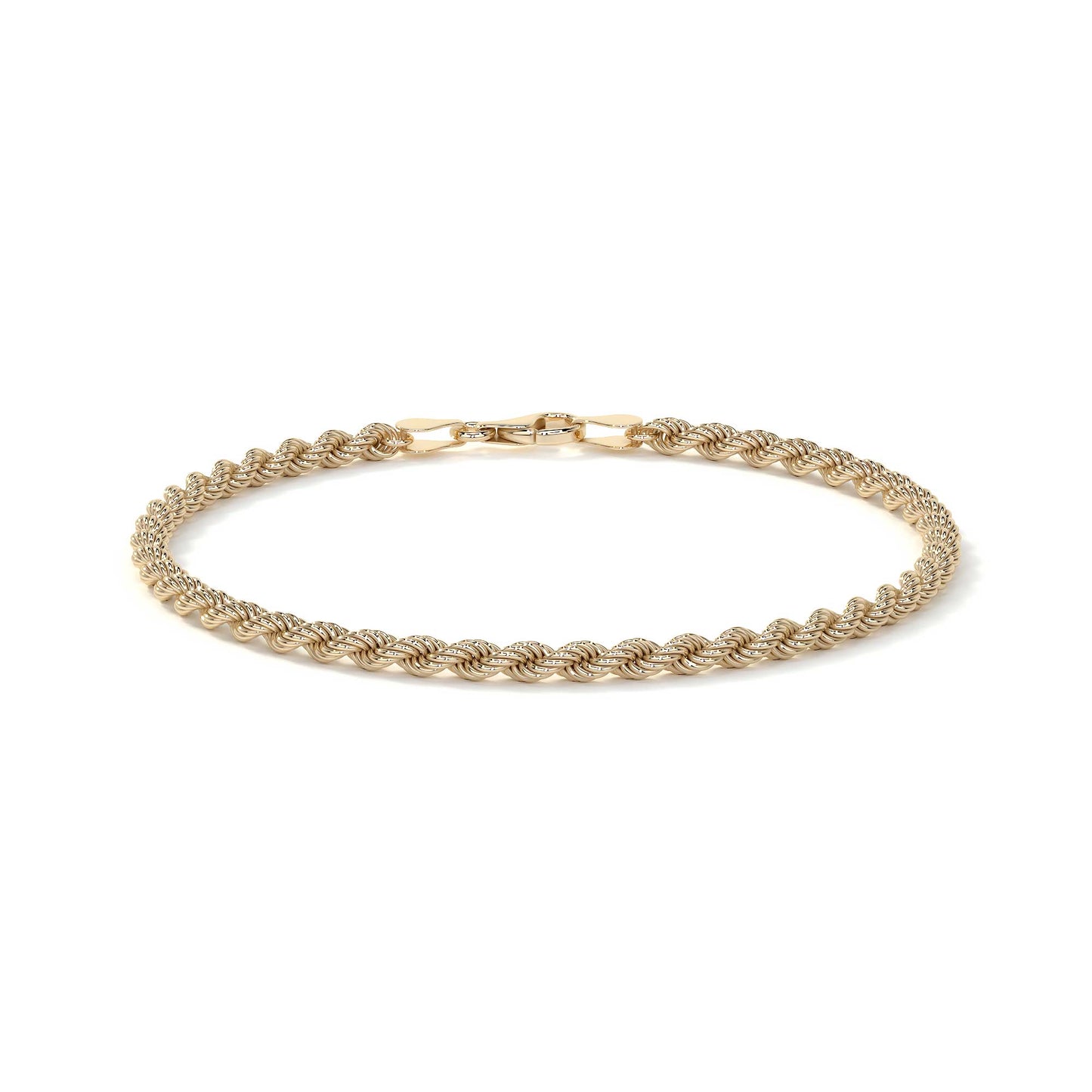 Pulsera de Oro 10K Estilo Torsal Italiano | Brazalete Elegante de 3.8mm