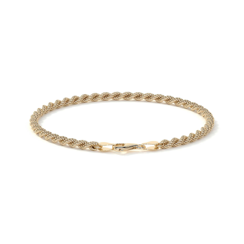 10K Gold Bracelet for Men, Italian Twisted Style | Elegant Men's Bangle