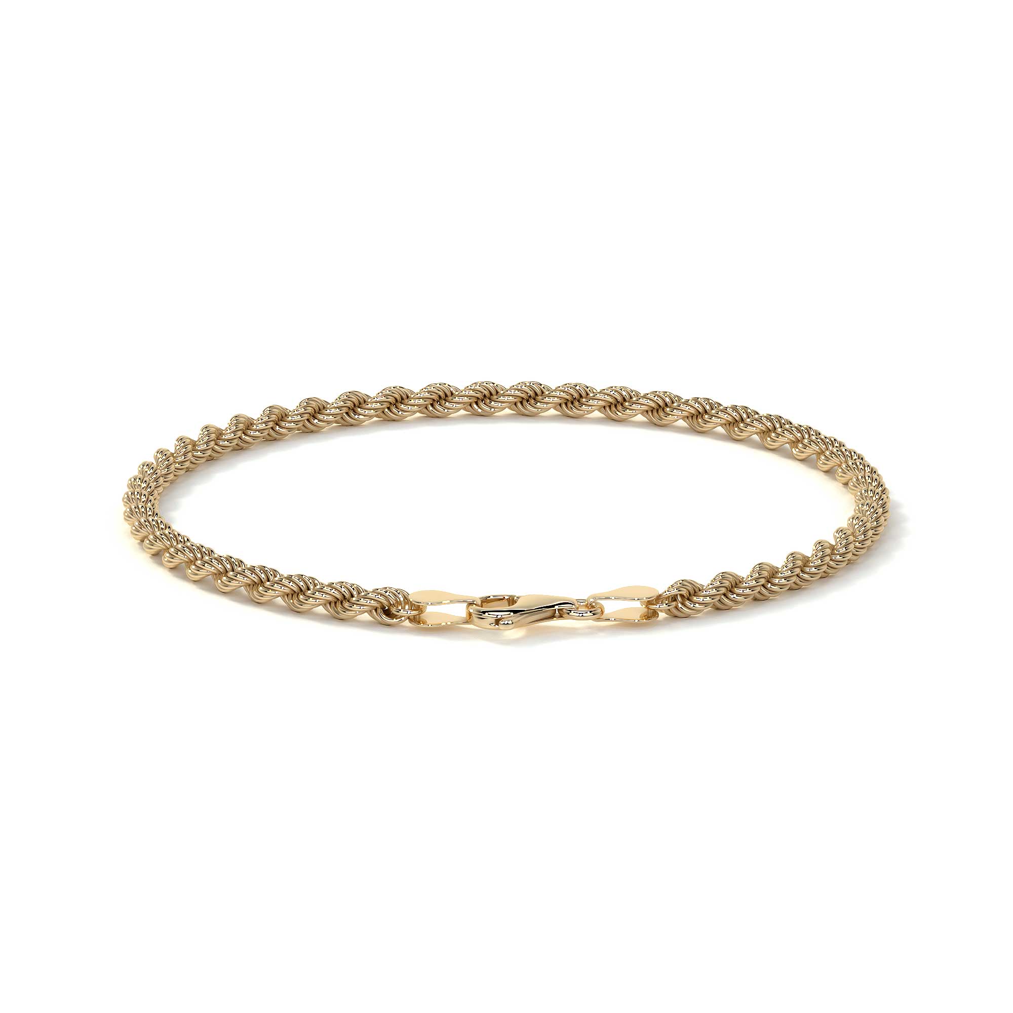 10K Gold Bracelet for Men, Italian Twisted Style | Elegant Men's Bangle
