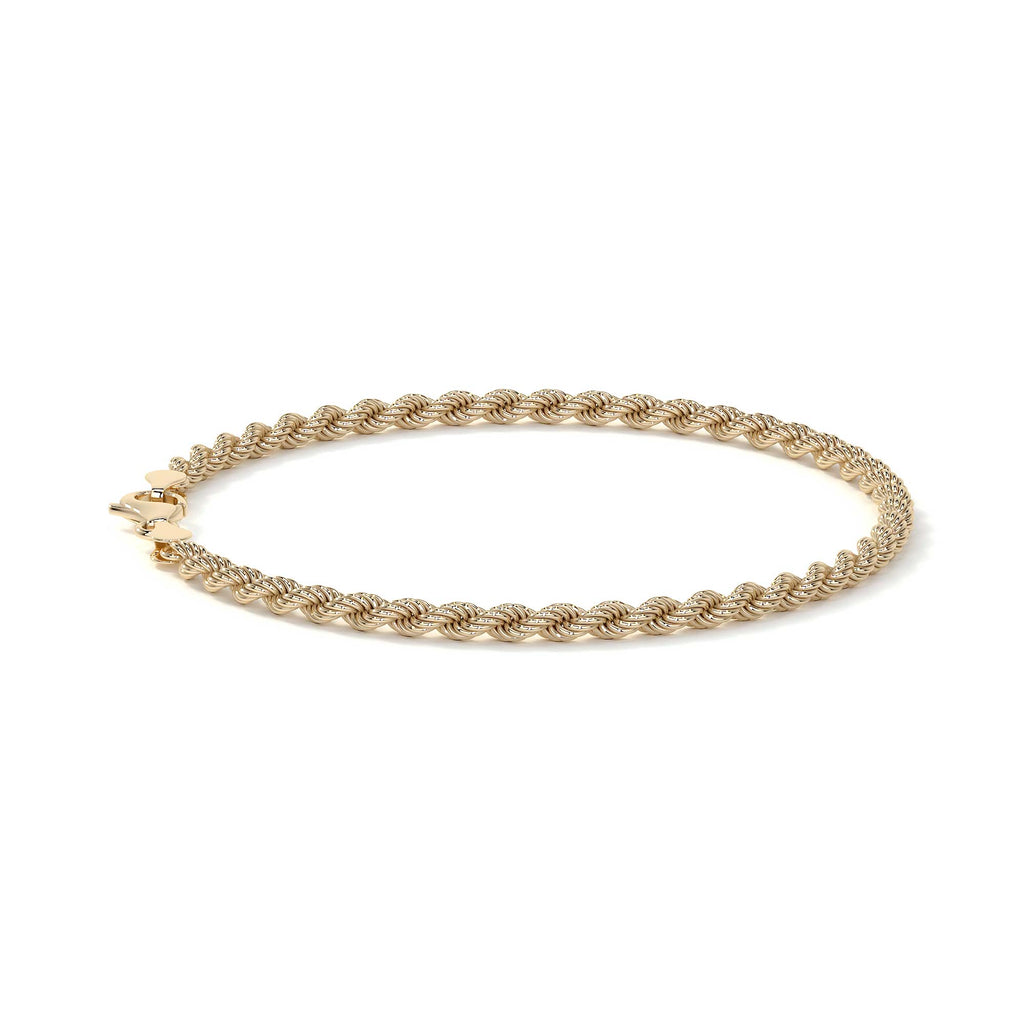 10K Gold Bracelet for Men, Italian Twisted Style | Elegant Men's Bangle