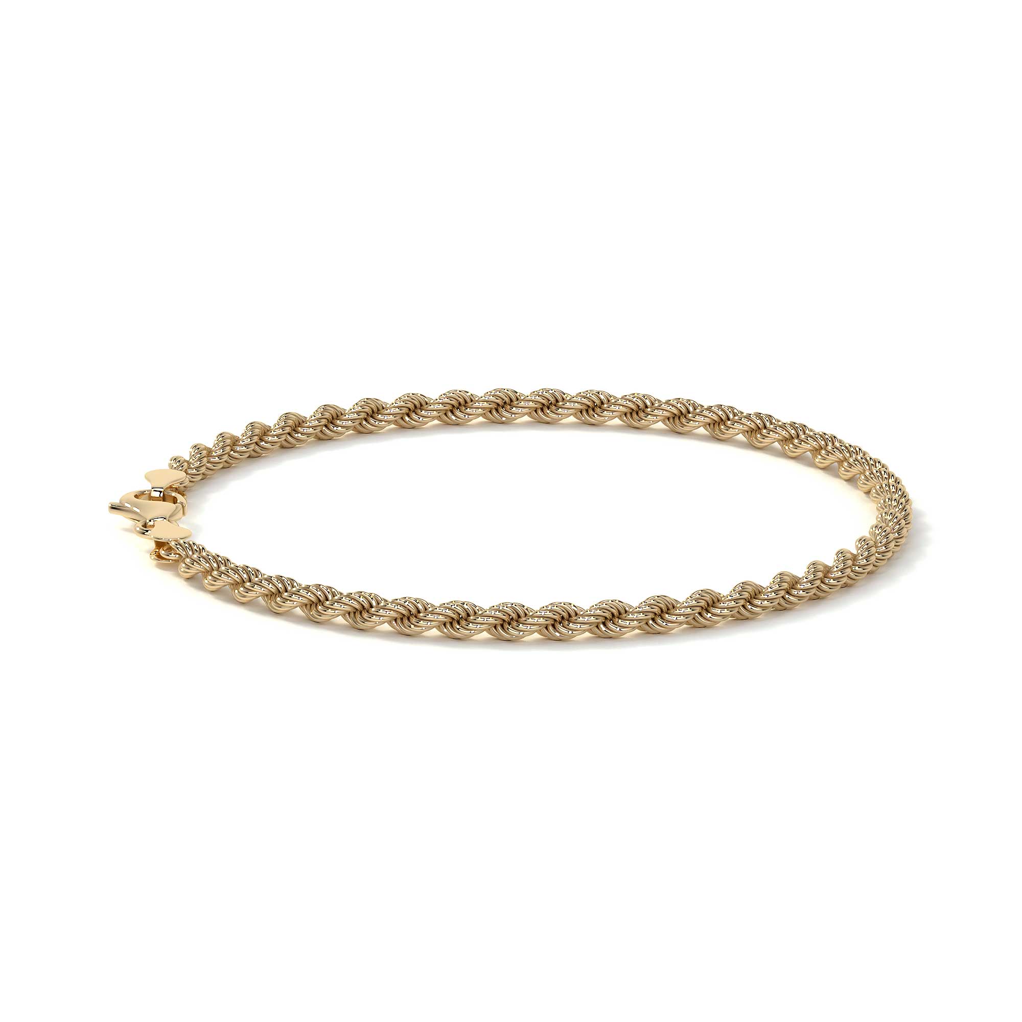 10K Gold Bracelet for Men, Italian Twisted Style | Elegant Men's Bangle