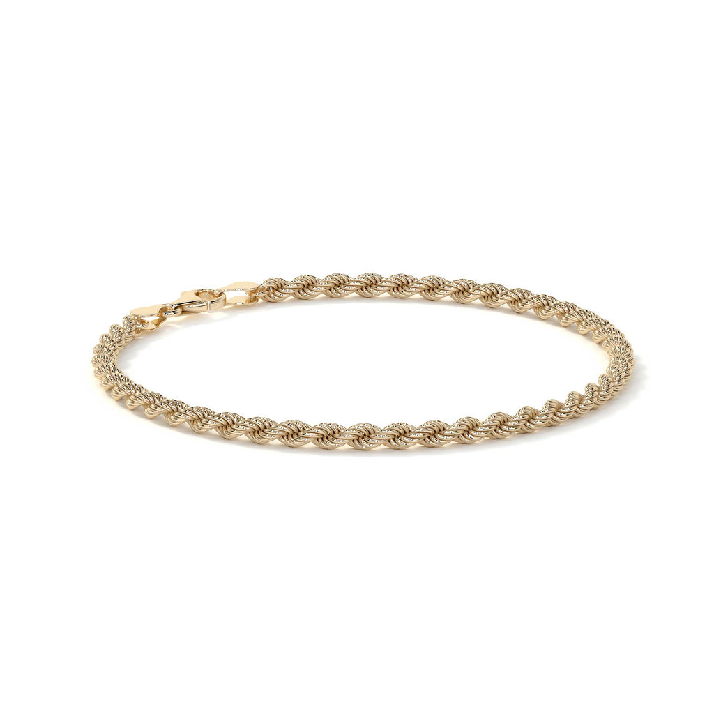 10K Gold Bracelet for Men, Italian Twisted Style | Elegant Men's Bangle