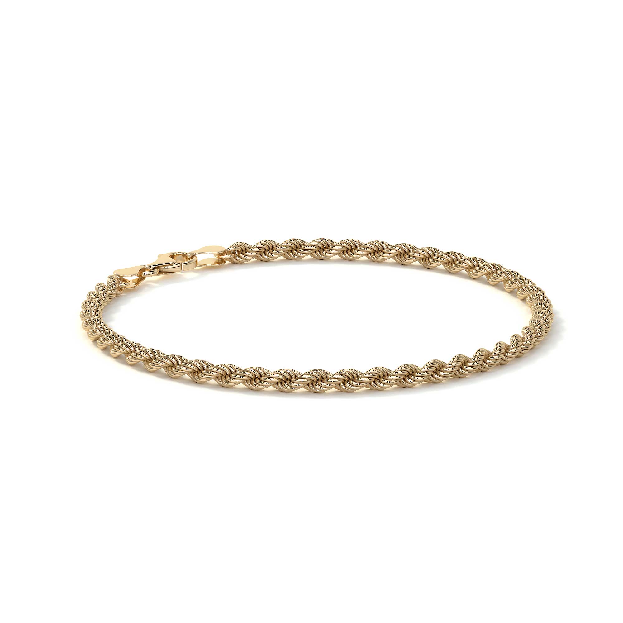 10K Gold Bracelet for Men, Italian Twisted Style | Elegant Men's Bangle
