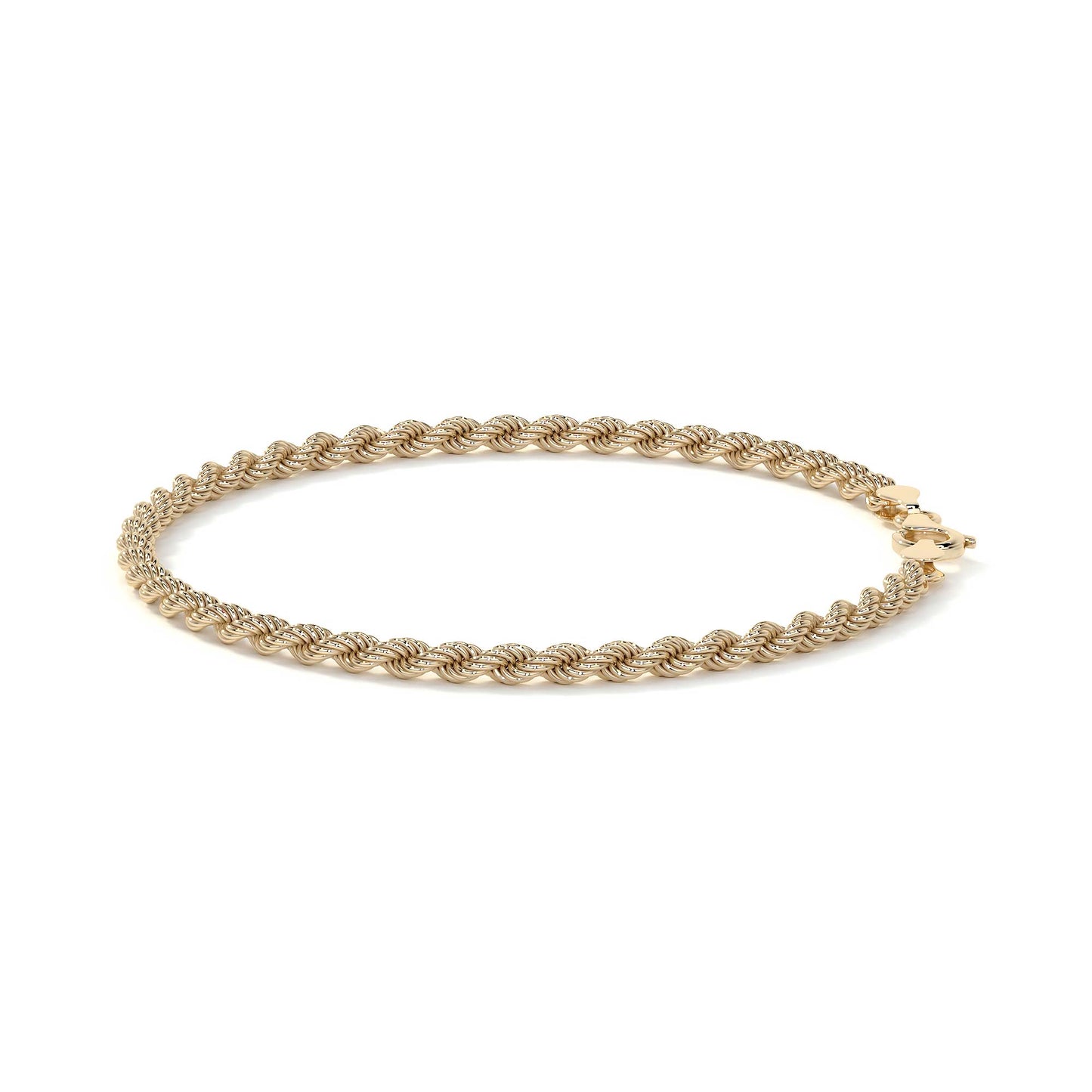 Pulsera de Oro 10K Estilo Torsal Italiano | Brazalete Elegante de 3.8mm
