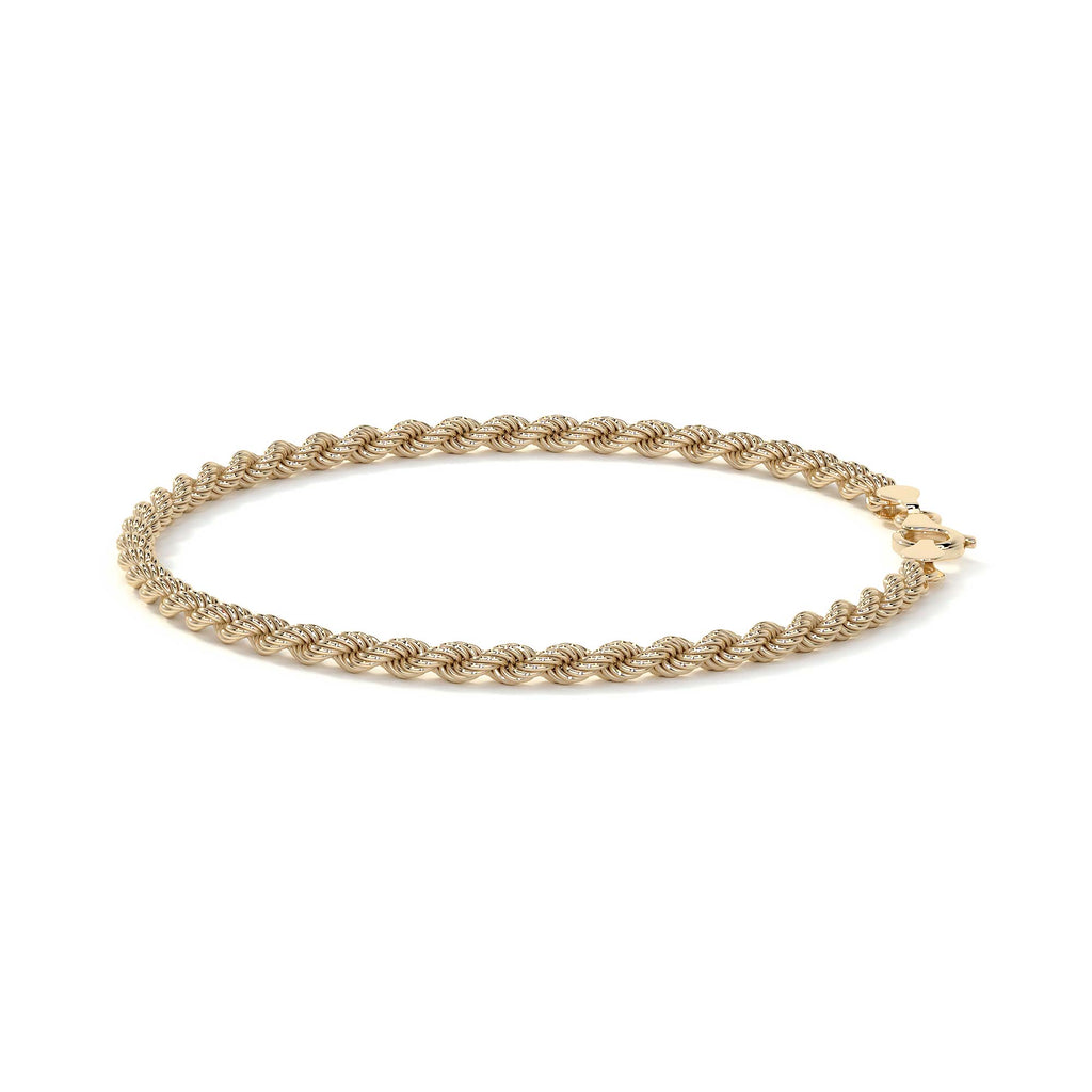10K Gold Bracelet for Men, Italian Twisted Style | Elegant Men's Bangle