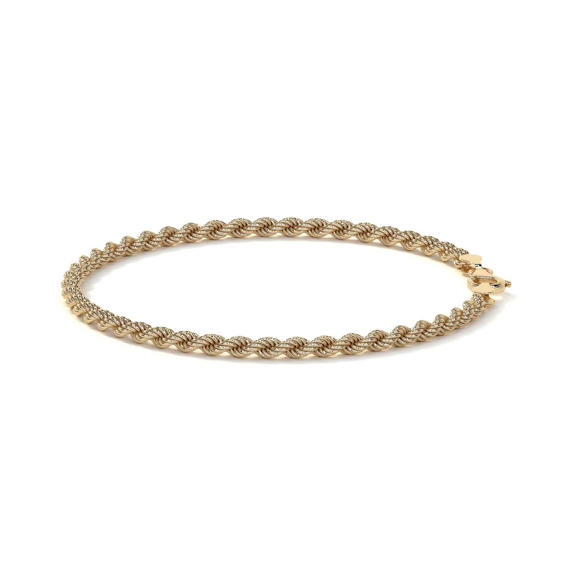 10K Gold Bracelet for Men, Italian Twisted Style | Elegant Men's Bangle