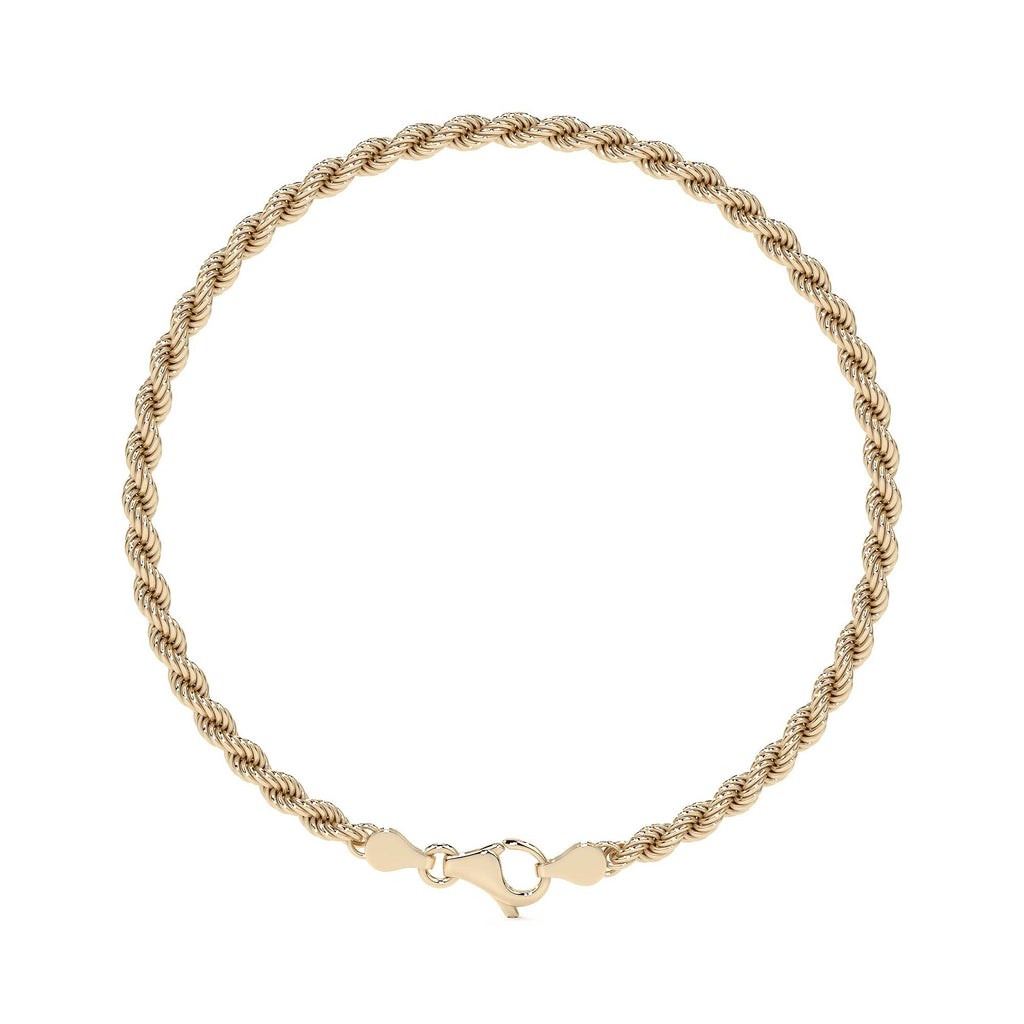 10K Gold Bracelet for Men, Italian Twisted Style | Elegant Men's Bangle