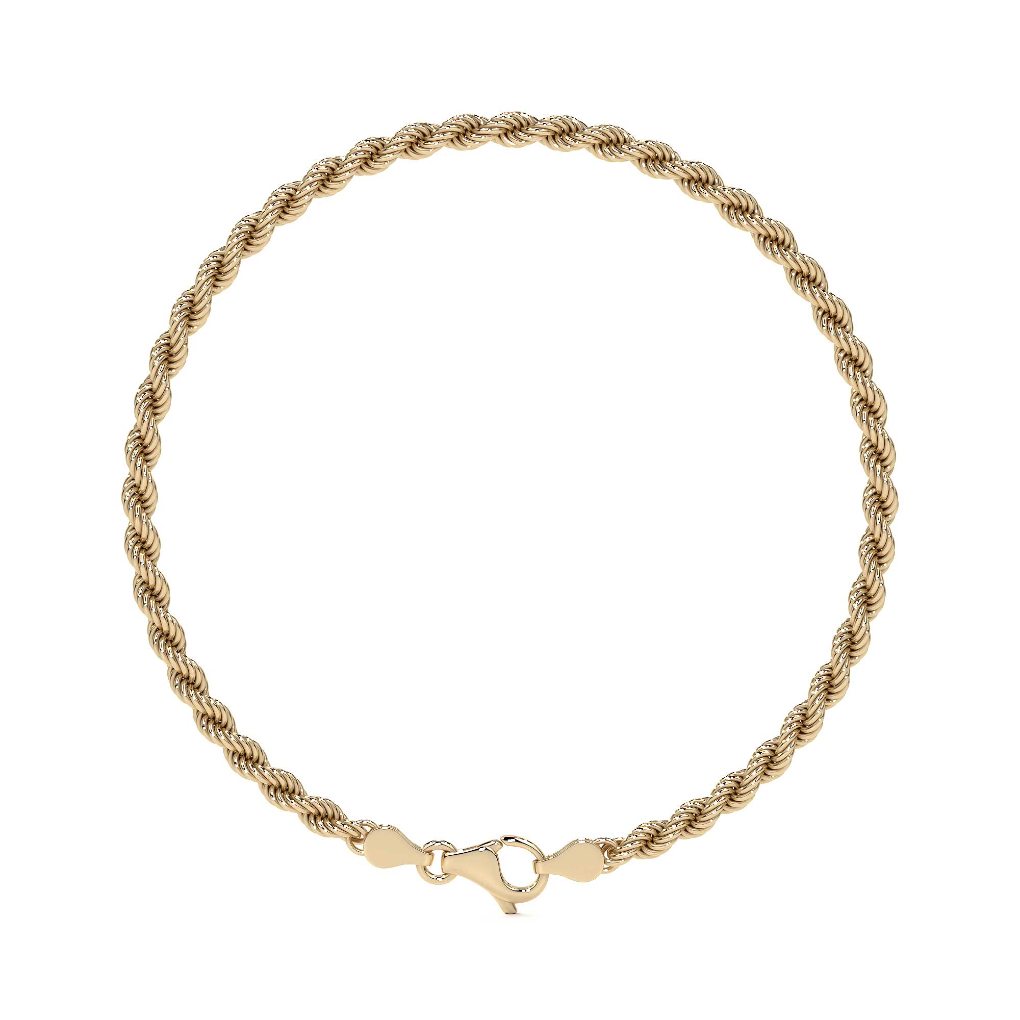 10K Gold Bracelet for Men, Italian Twisted Style | Elegant Men's Bangle