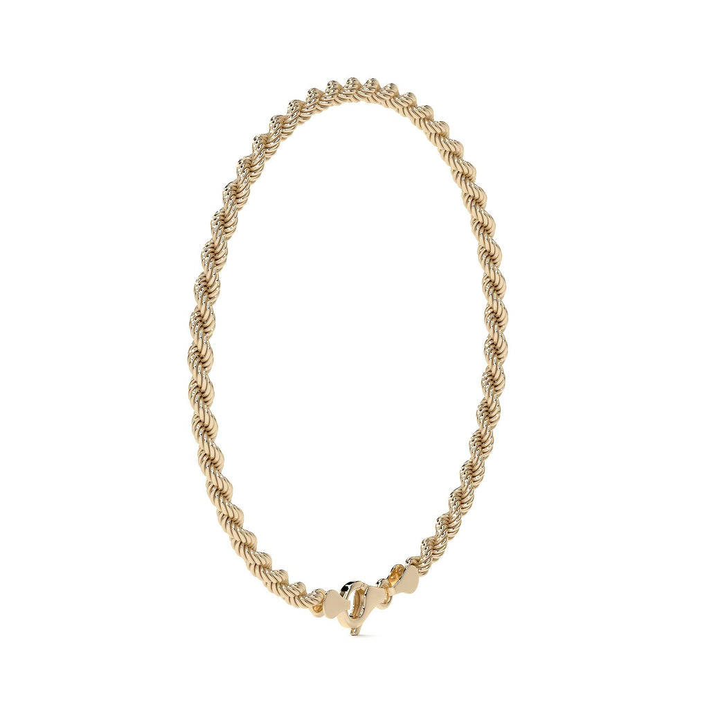 10K Gold Bracelet for Men, Italian Twisted Style | Elegant Men's Bangle