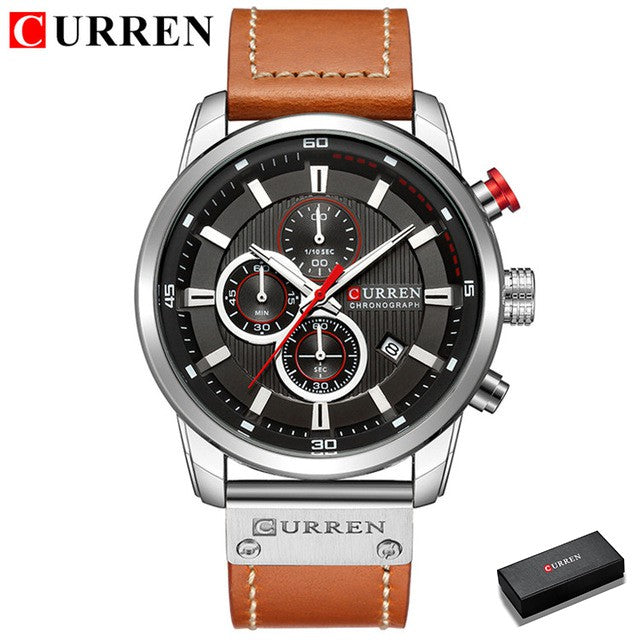 Curren Fashion Quartz Watch for Men, Top Brand Luxury Sports Chronograph Watch, Hodinky 8291 Men's Wristwatch