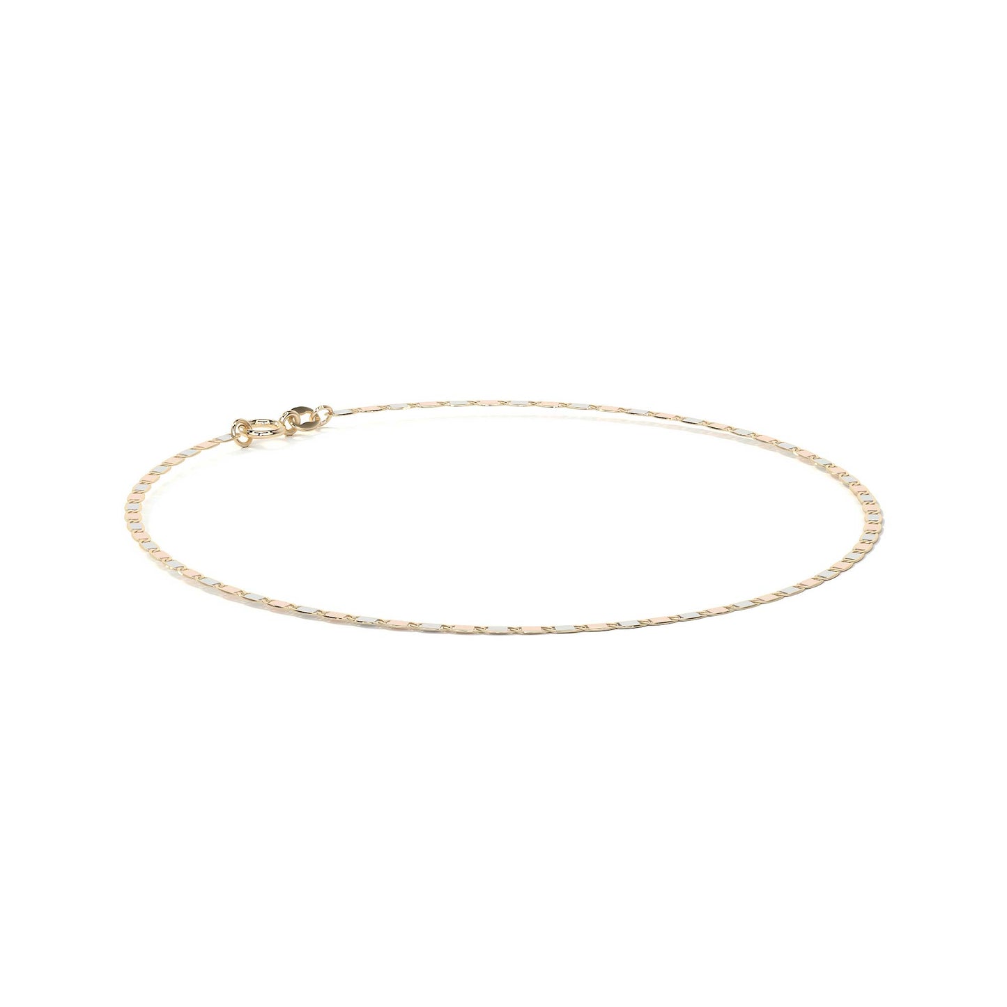 10K Gold Bracelet, Italian Style Valentino | Delicate Bracelet in Yellow Gold or Tricolor