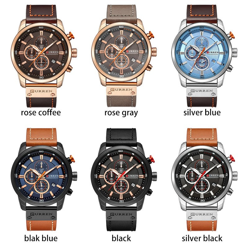 Curren Fashion Quartz Watch for Men, Top Brand Luxury Sports Chronograph Watch, Hodinky 8291 Men's Wristwatch