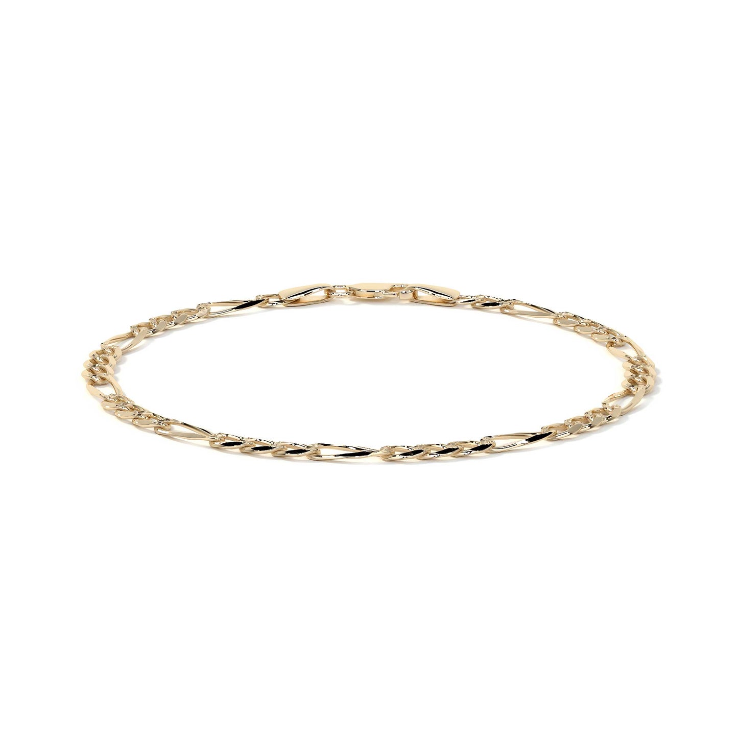 10K Gold Figaro Style Italian Slave Bracelet | Elegant Fine Jewelry Bracelet
