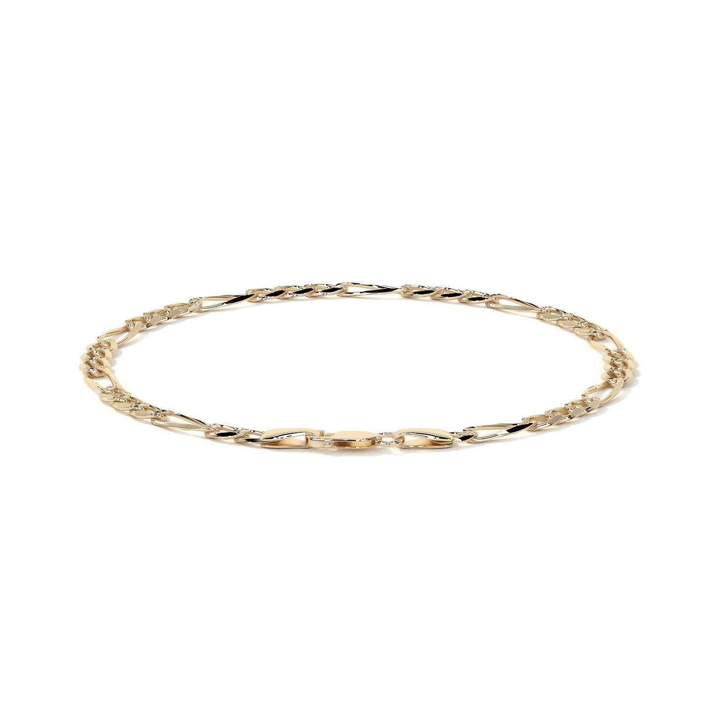 10K Gold Figaro Style Italian Slave Bracelet | Elegant Fine Jewelry Bracelet