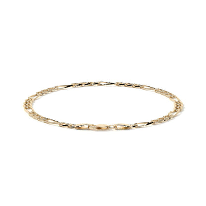 10K Gold Figaro Style Italian Slave Bracelet | Elegant Fine Jewelry Bracelet