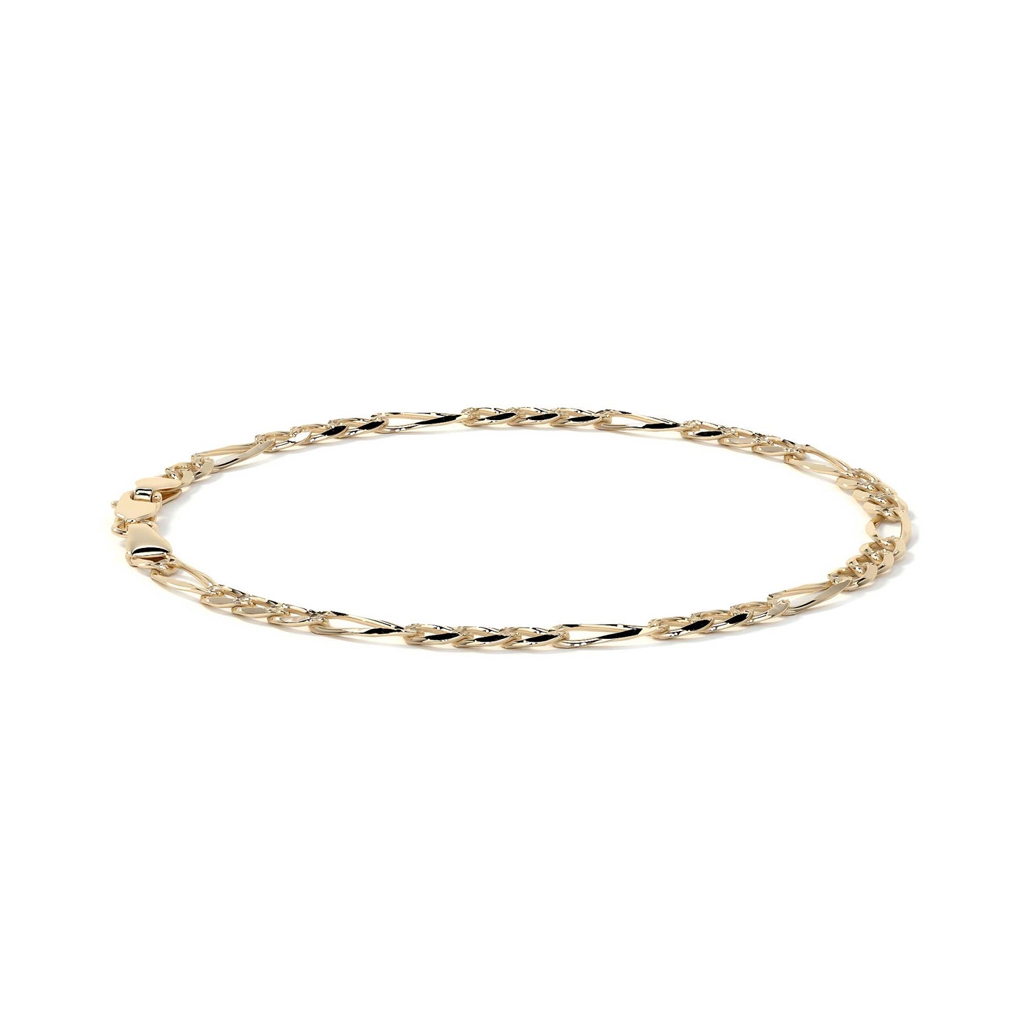 10K Gold Figaro Style Italian Slave Bracelet | Elegant Fine Jewelry Bracelet