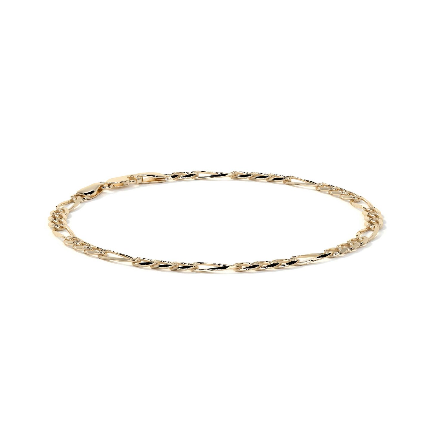 10K Gold Figaro Style Italian Slave Bracelet | Elegant Fine Jewelry Bracelet