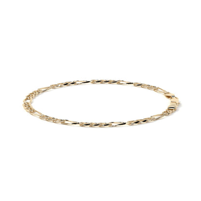 10K Gold Figaro Style Italian Slave Bracelet | Elegant Fine Jewelry Bracelet