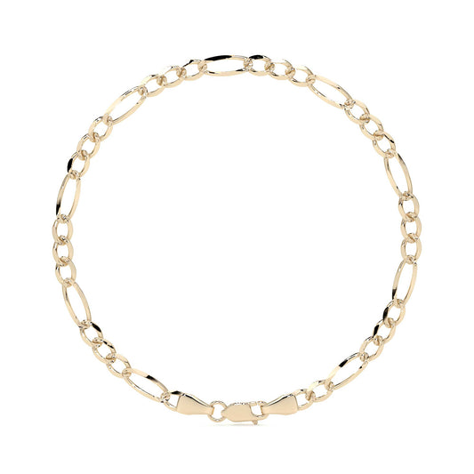 10K Gold Figaro Style Italian Slave Bracelet | Elegant Fine Jewelry Bracelet