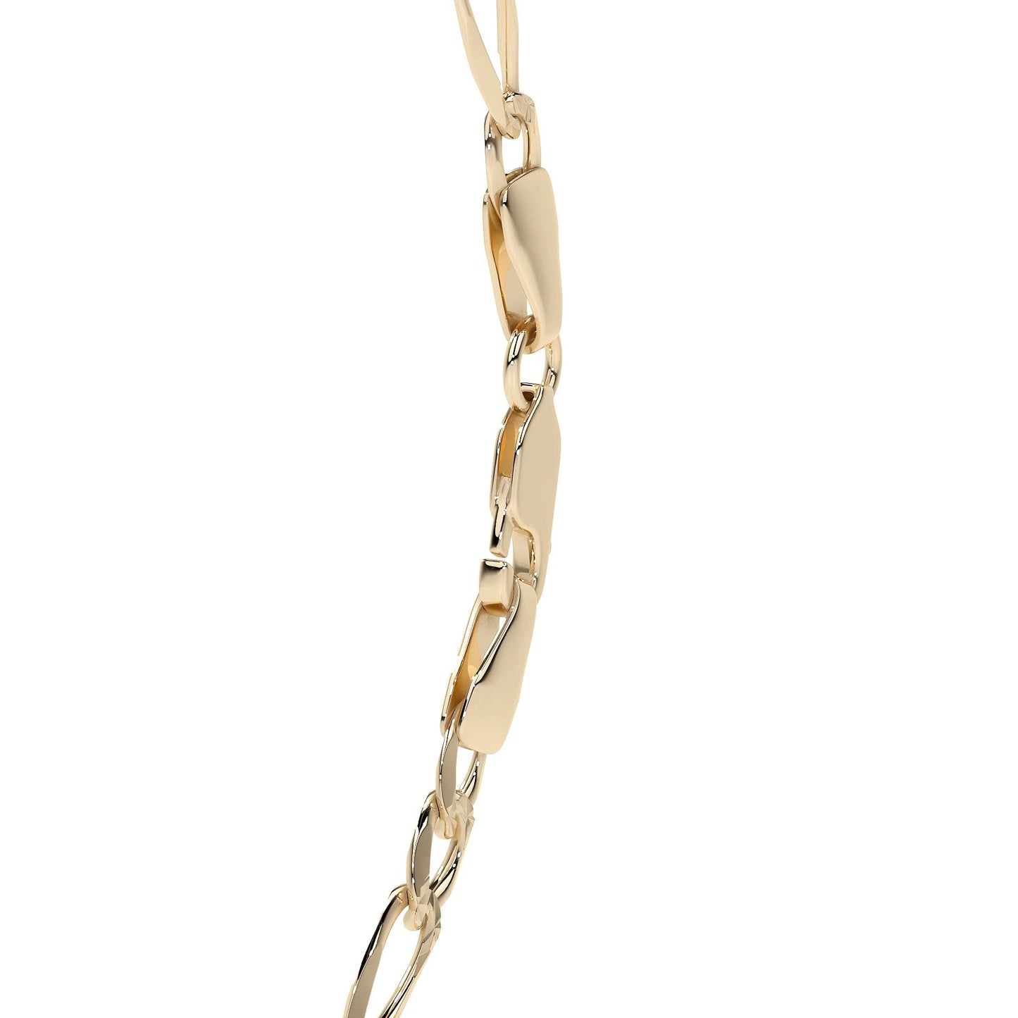 10K Gold Figaro Style Italian Slave Bracelet | Elegant Fine Jewelry Bracelet