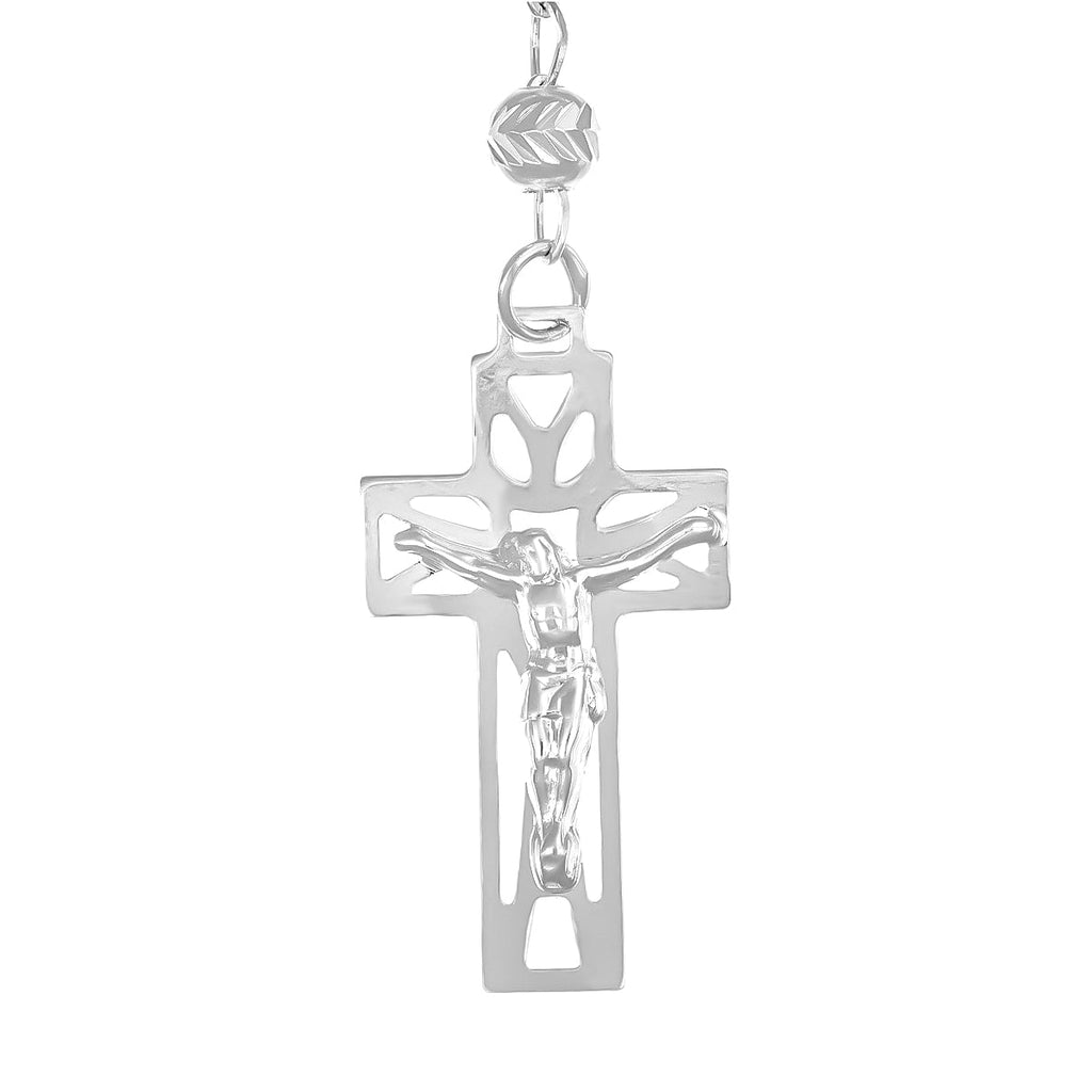 925 Sterling Silver Rosary With 65 Cm Diamond Ball