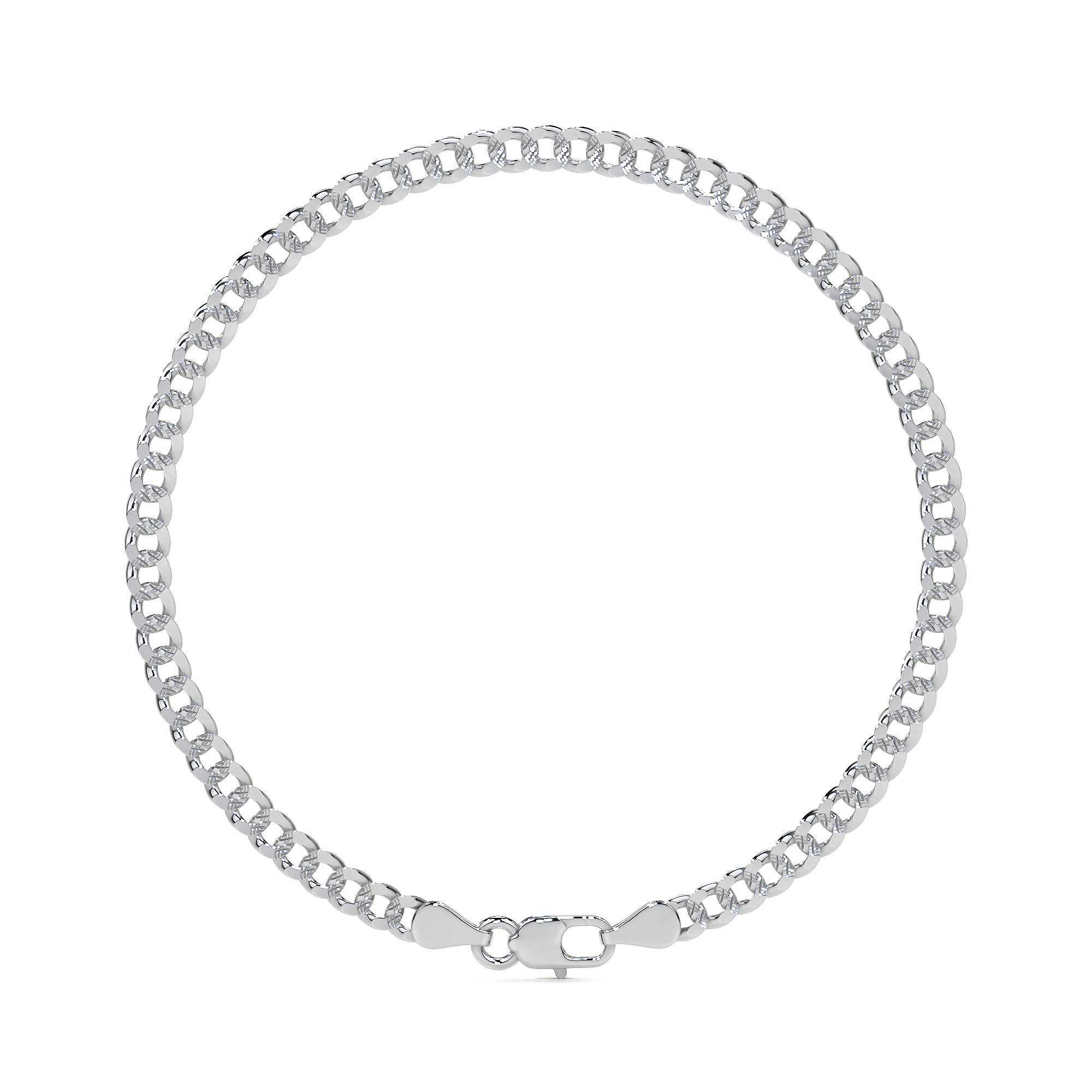 Barbarada 925 Silver Bracelet 18cm 3.2mm Gauge Italian