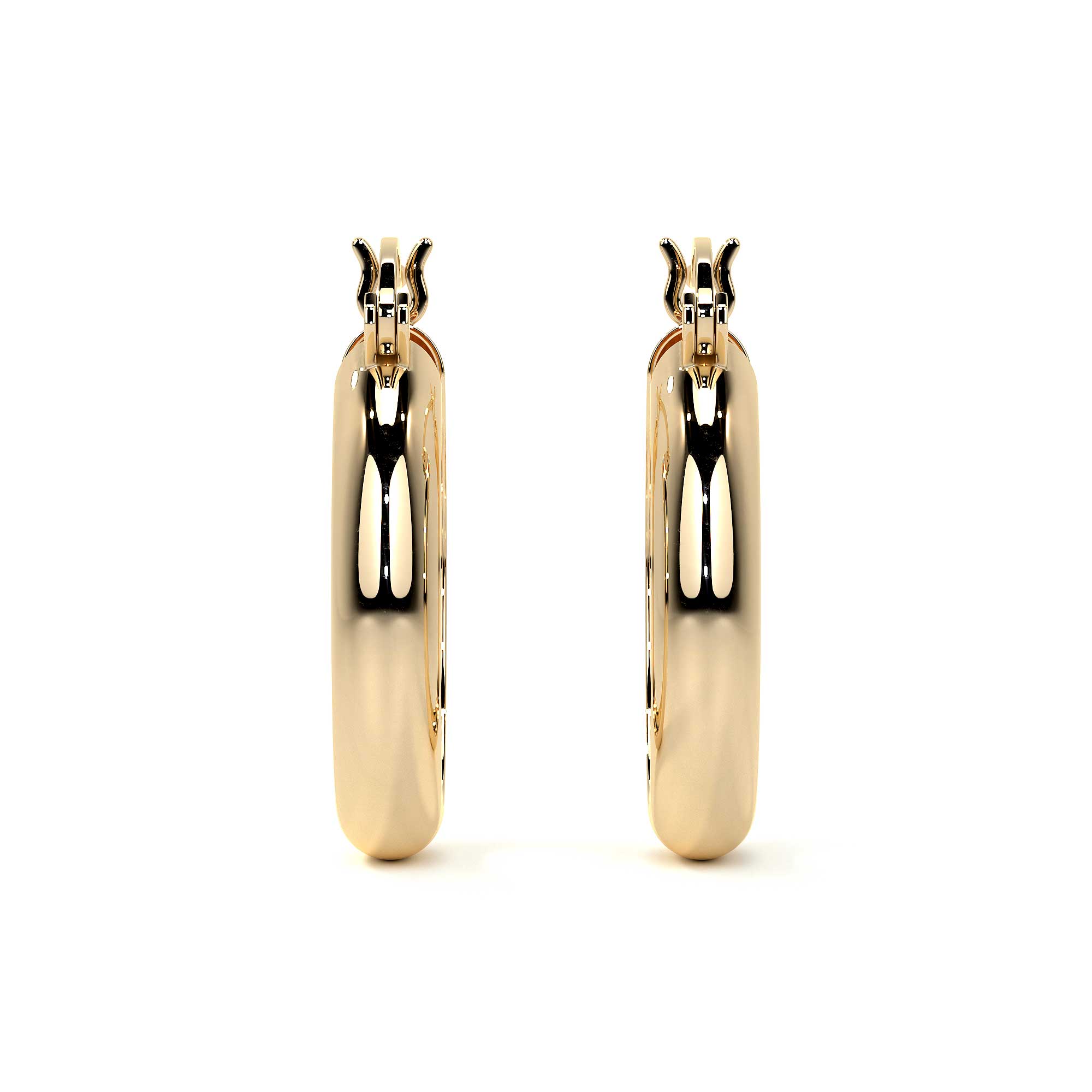 Arracada Bangle De Oro De 10k Lisa De 4mm de Ancho