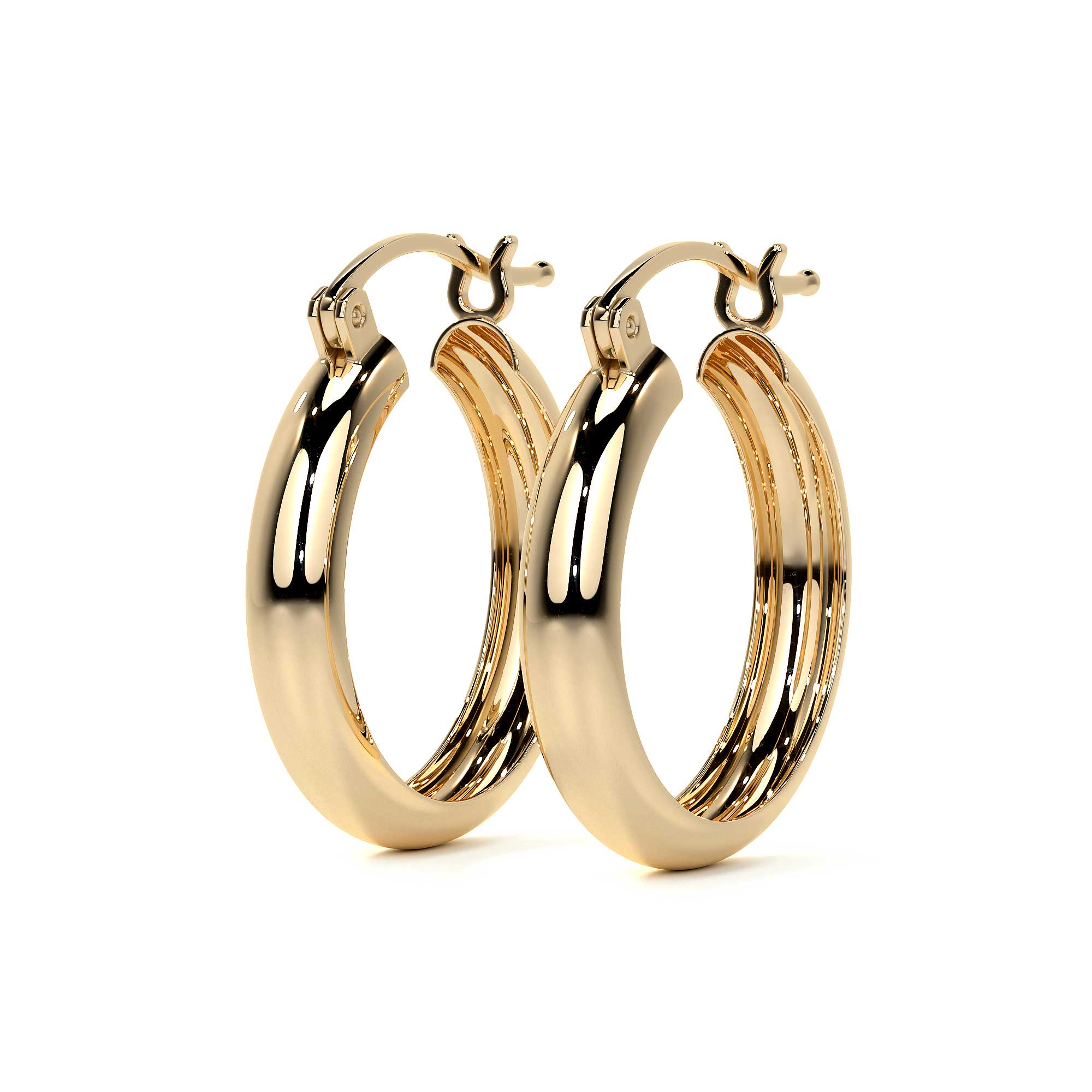 Arracada Bangle De Oro De 10k Lisa De 4mm de Ancho