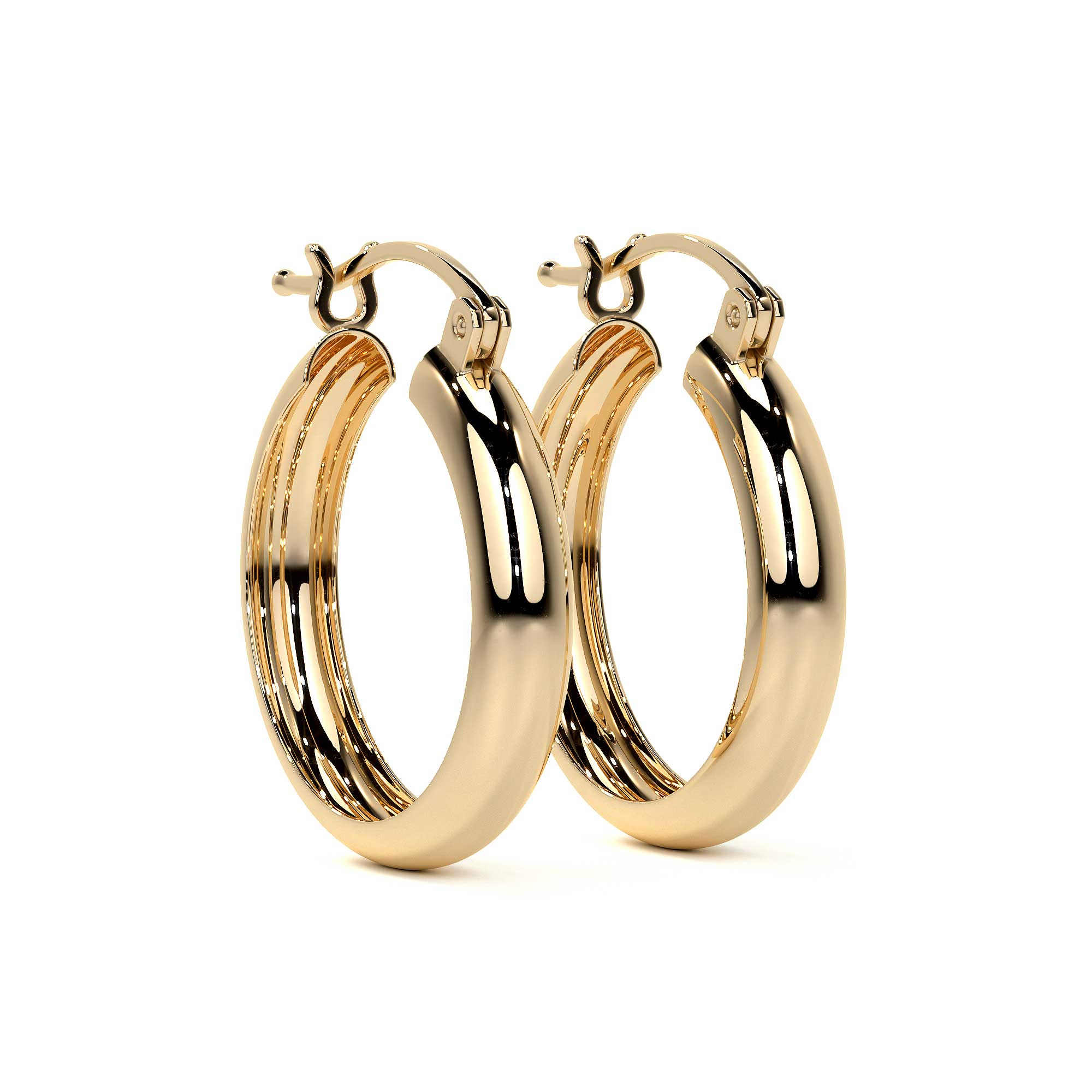 Arracada Bangle De Oro De 14k Lisa De 4mm de Ancho