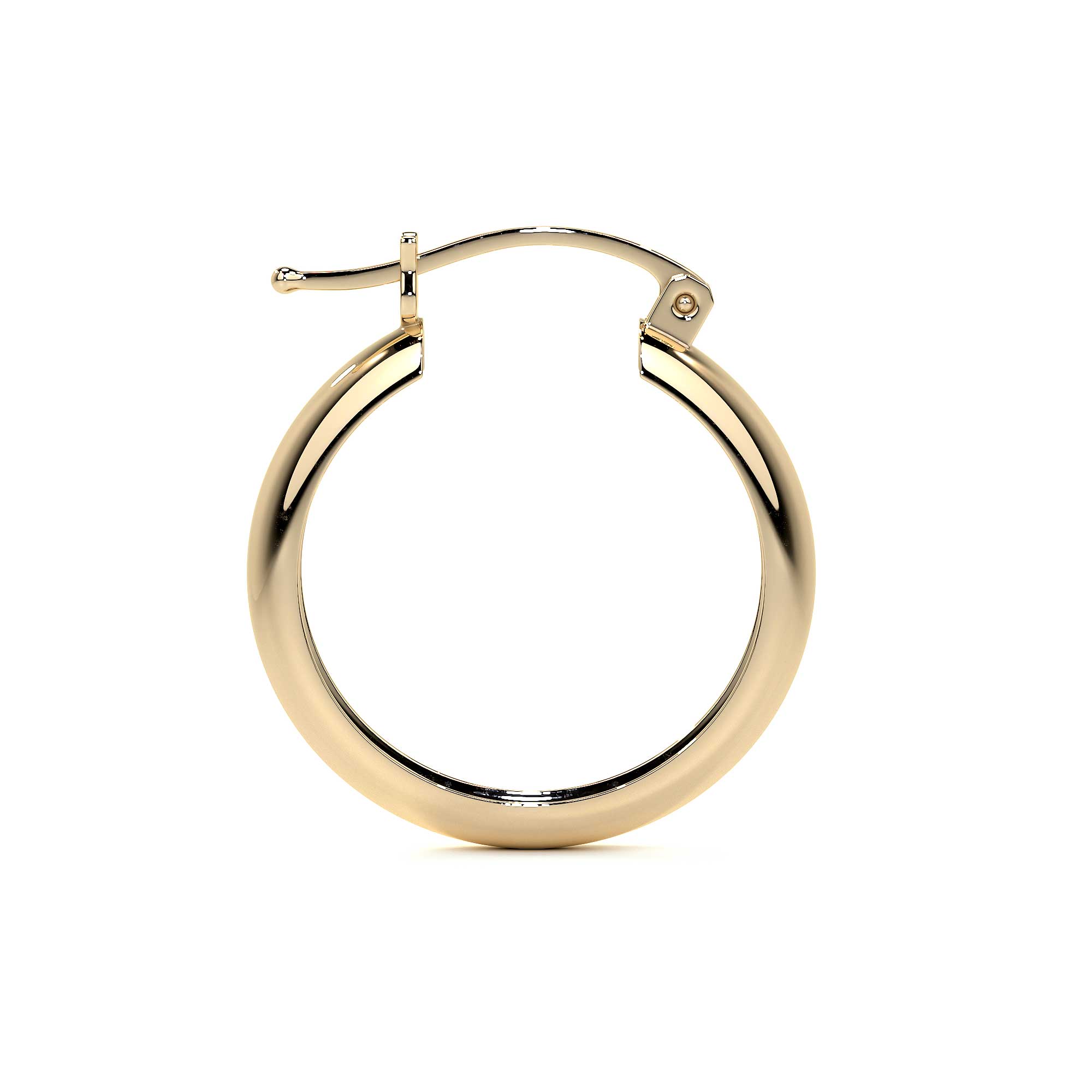 Smooth 14k Gold Bangle Hoop Earrings 4mm Wide