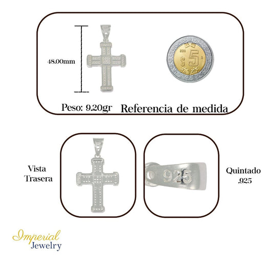 Turkish Pendant in 925 Sterling Silver with Classic Cross and Cubic Zirconia