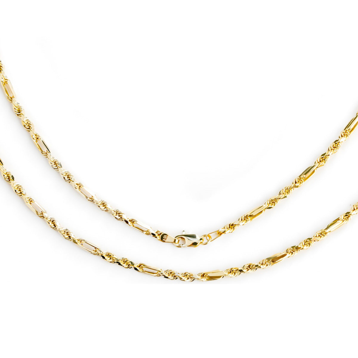 Italian Torsal Chain 3x1 Figaro 14k, 60cm, Gauge 3.0mm