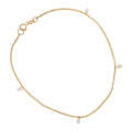 14k Gold Bracelet for Women with Stone, 18cm