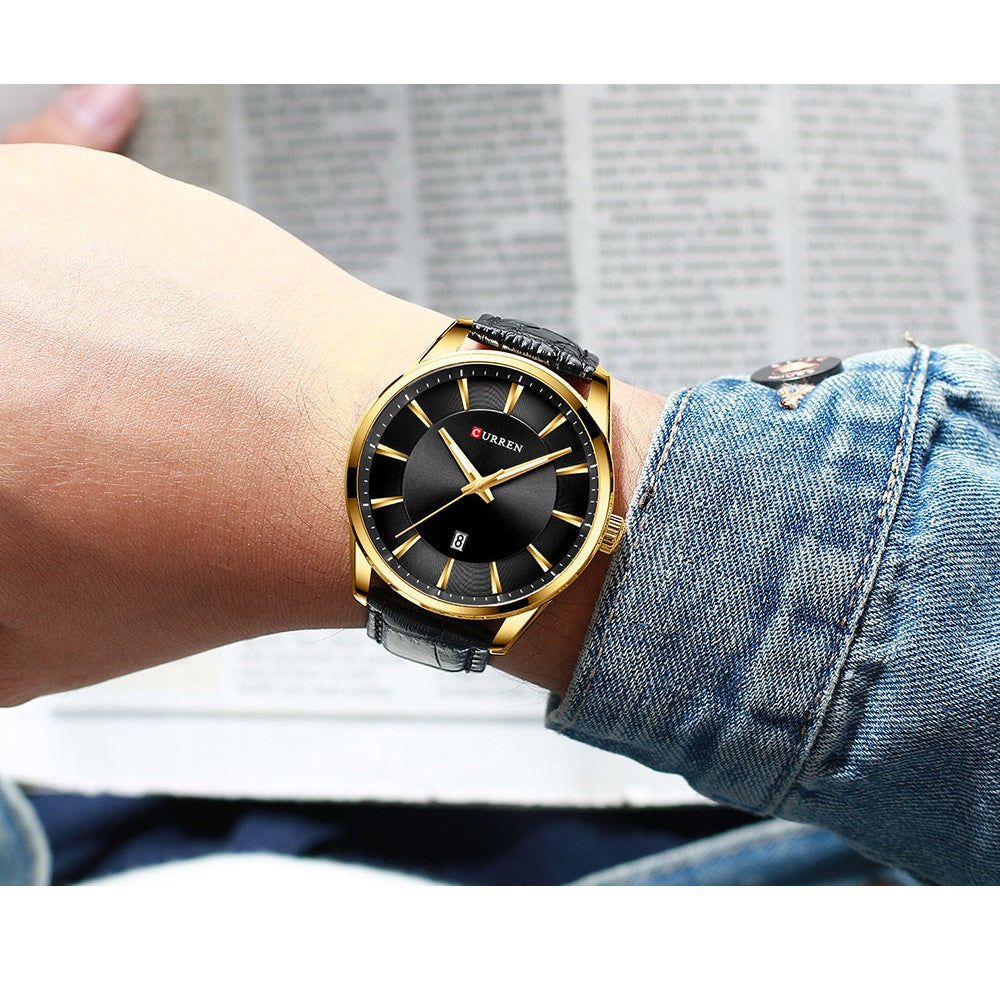 Curren Waterproof Quartz Watch Casual Business Leather Strap 8365 X