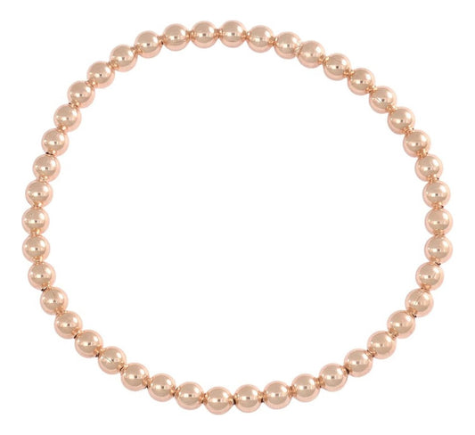 925 Sterling Silver Beaded Bracelet with Rose Gold Plating