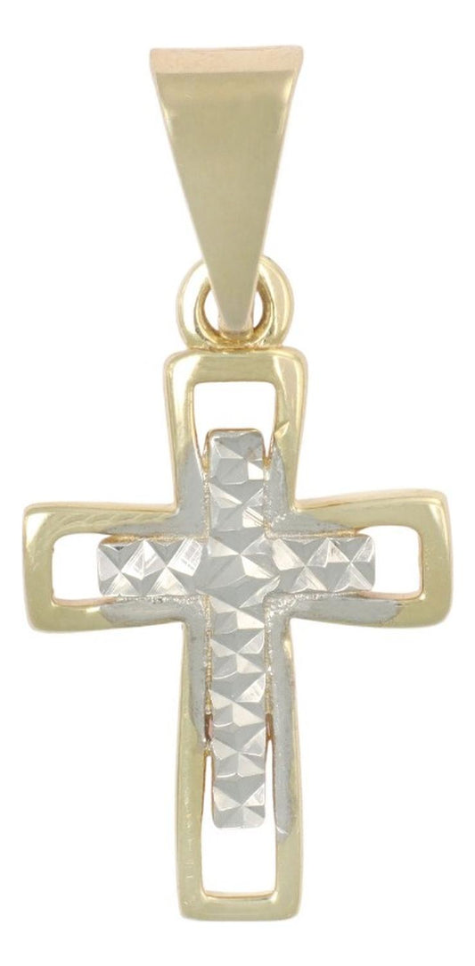 Diamond-cut Cross Pendant in 10k Gold 0.8 Grm