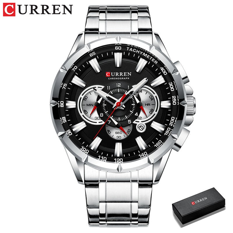 Curren New Quartz Watch with Sport Chronograph in Stainless Steel Curren New Quartz Watch with Luminous Hands 8363