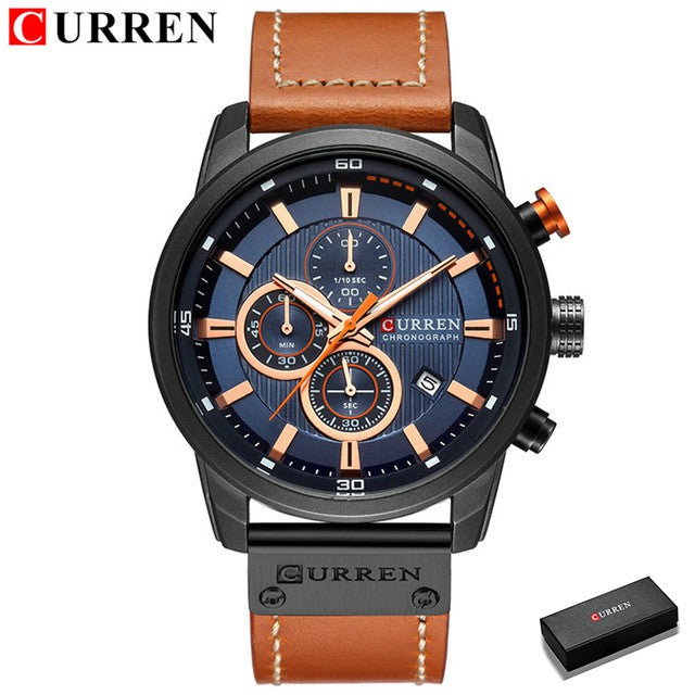 Curren Fashion Quartz Watch for Men, Top Brand Luxury Sports Chronograph Watch, Hodinky 8291 Men's Wristwatch