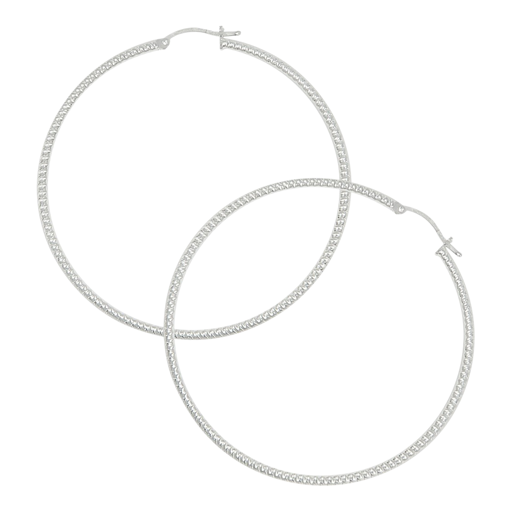 Arete Arracada Diamantada De Plata Ley 925 Para Mujer Candy 55 mm