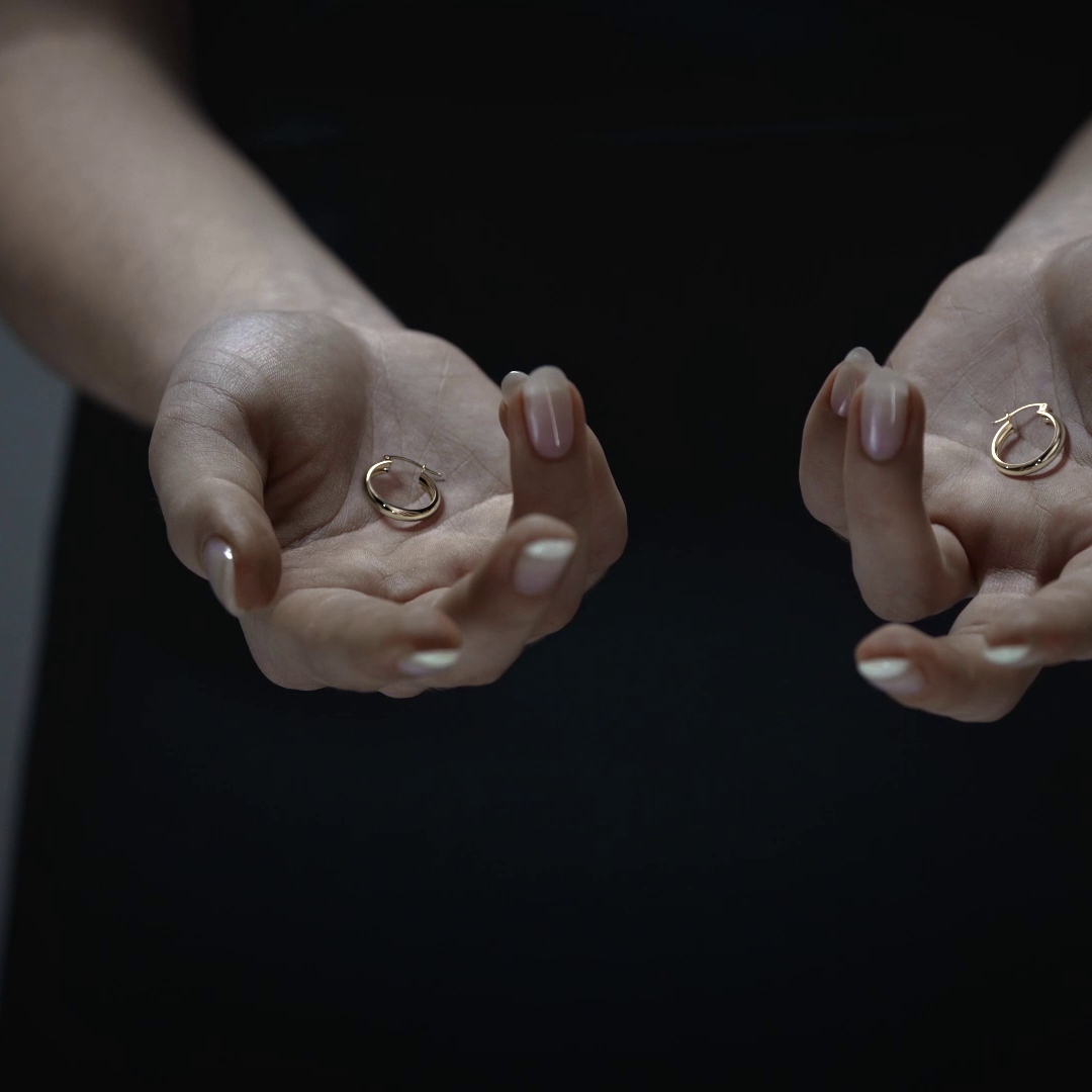 Smooth 10k Gold Bangle Hoop Earrings 4mm Wide