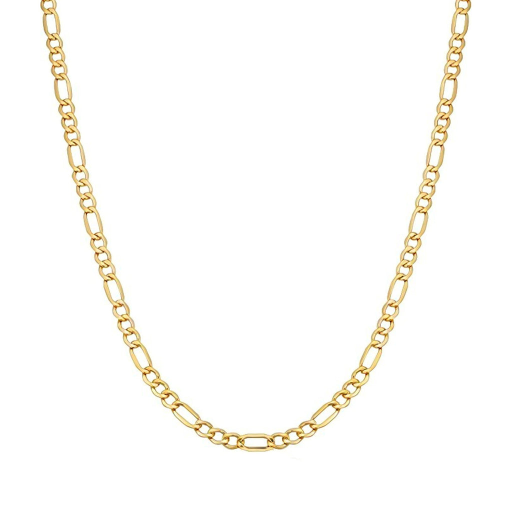 Solid Italian Figaro Chain, 10 Carat Gold, 2.6 mm, 55 cm