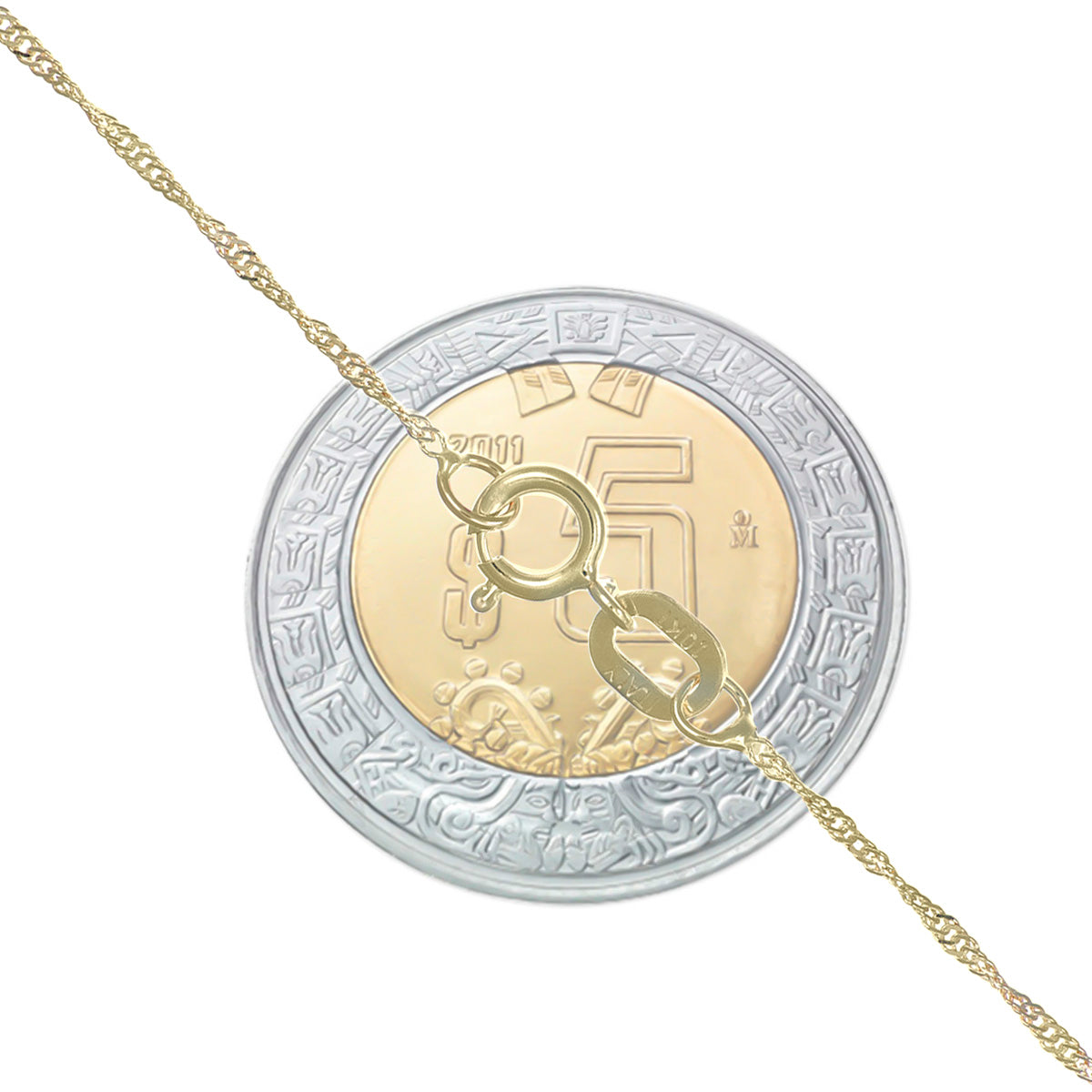 Italian Choker 10k with Cross and Tricolor Beads